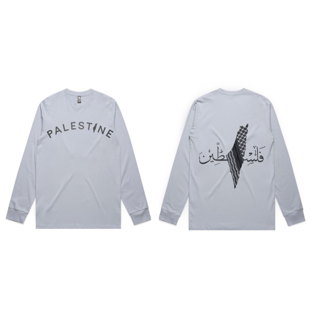 Palestine on Front & Back Long Sleeve - Adults