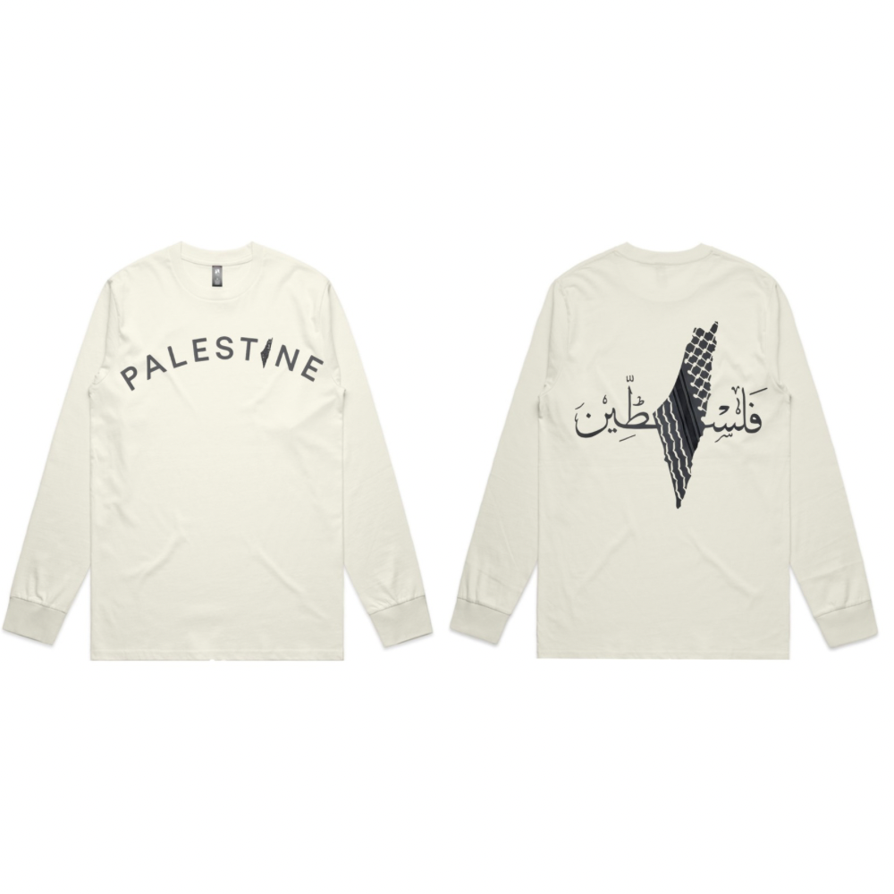 Palestine on Front & Back Long Sleeve - Adults