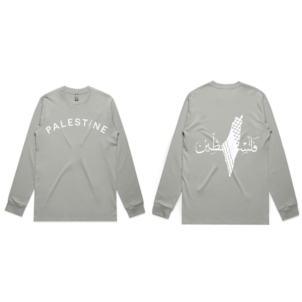Palestine on Front & Back Long Sleeve - Adults