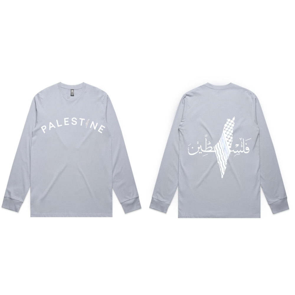 Palestine on Front & Back Long Sleeve - Adults